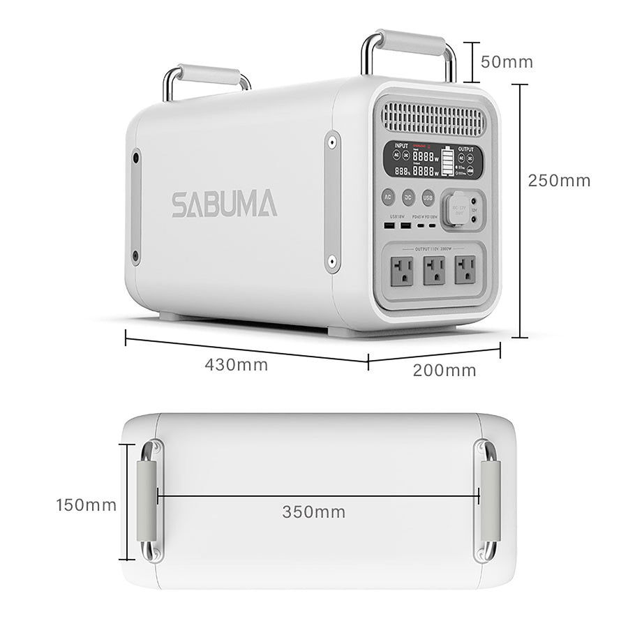SABUMA ポータブル電源 S2200x1台＋ソーラーパネル SSP-110x1枚 セット